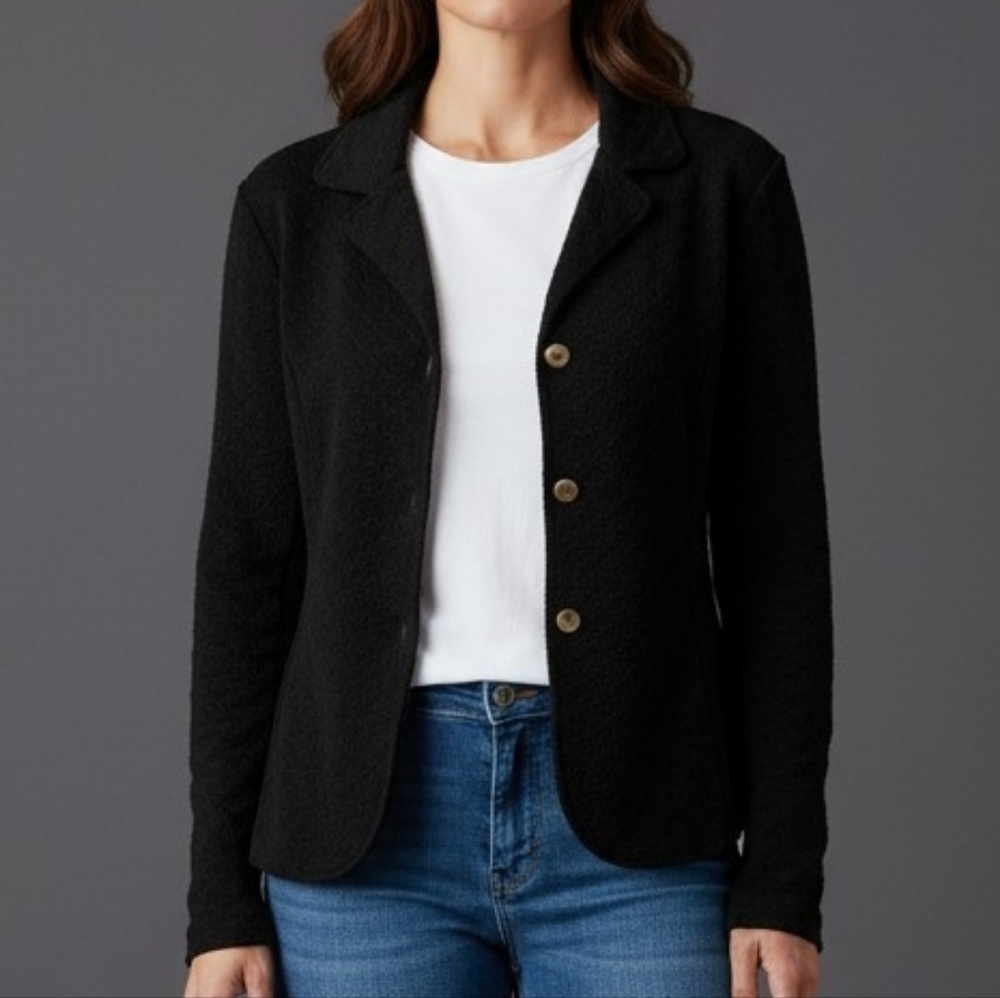 softwear BY MARK SINGER Chalk Stripe Button Down Academia Shacket
